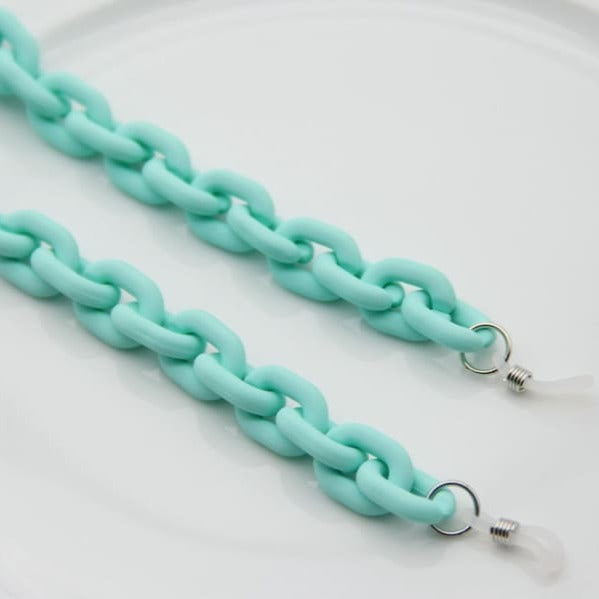 Chaine lunette acrylique - matte Tiffany green