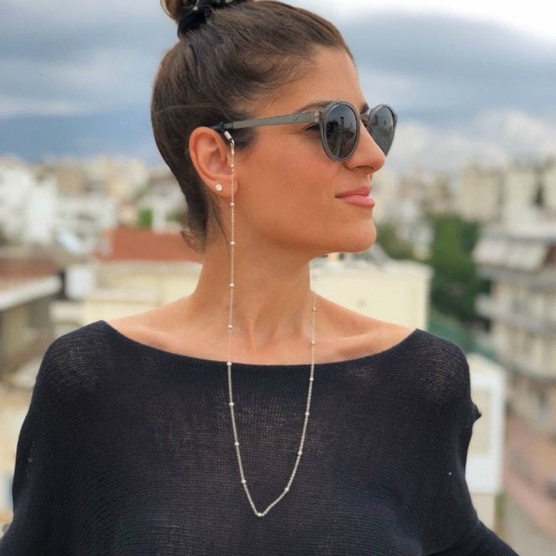 Chaine lunette argentée