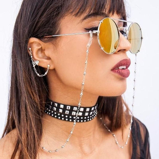Chaine lunette argentée