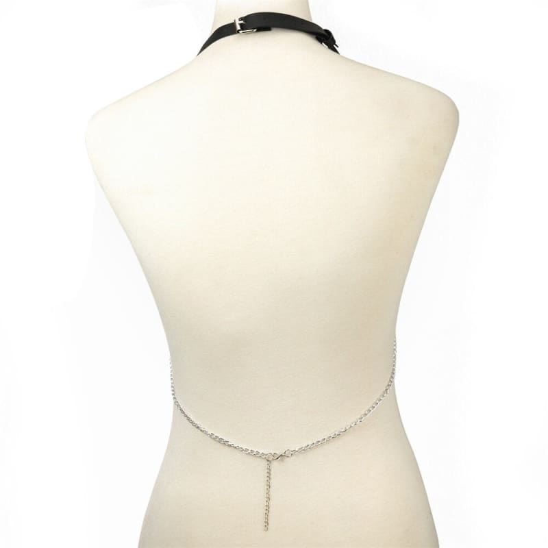 Harnais en cuir pour poitrine avec longues chaines