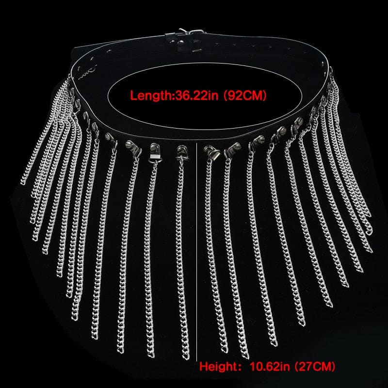 Harnais en cuir sexy avec chaines pendantes