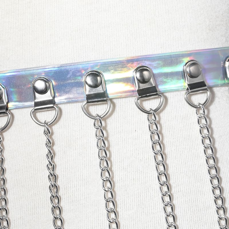 Harnais en cuir sexy avec chaines pendantes