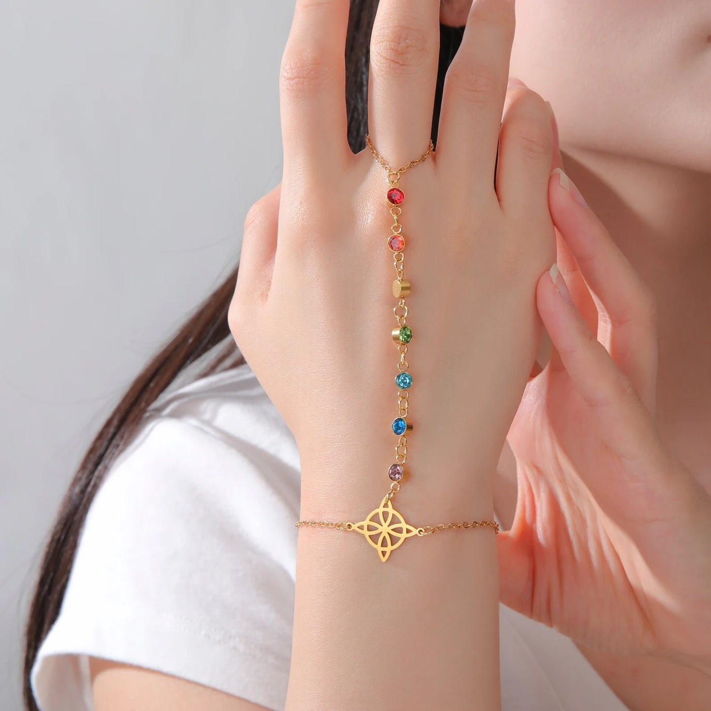 Bracelet bague porte bonheur