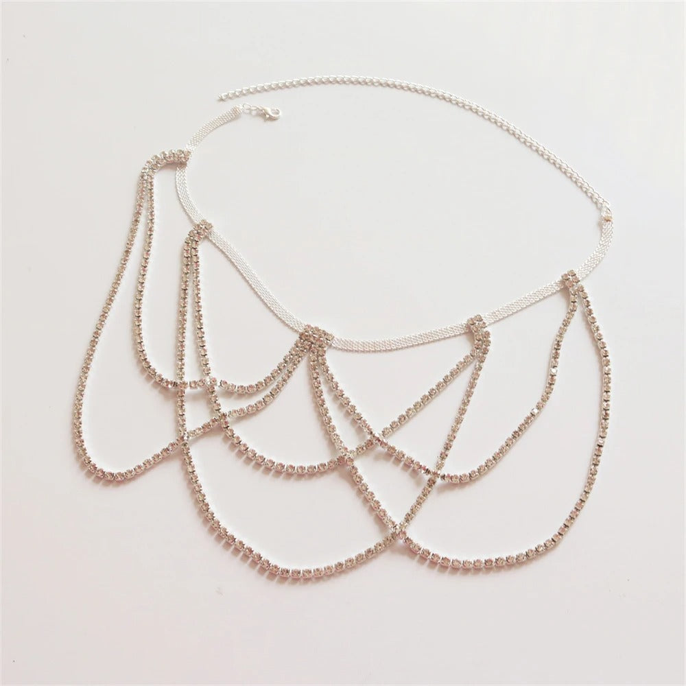 Chaine de cuisse en strass scintillant