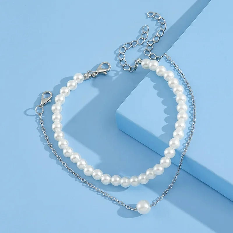 Chaine de cheville en perle