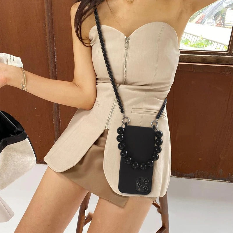 Chaine de téléphone grosse maille avec coque