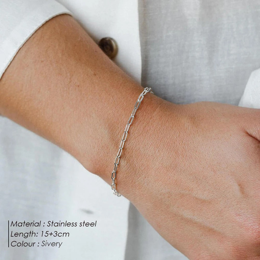 Silver fine chain bracelet