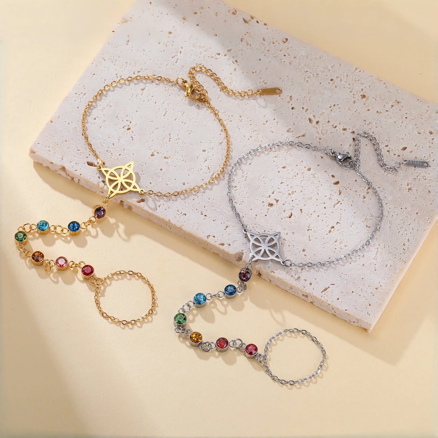 Bracelet bague porte bonheur