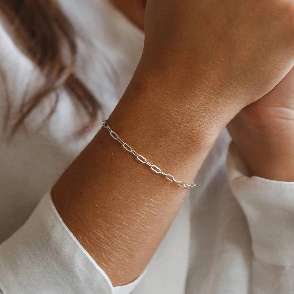 Silver fine chain bracelet