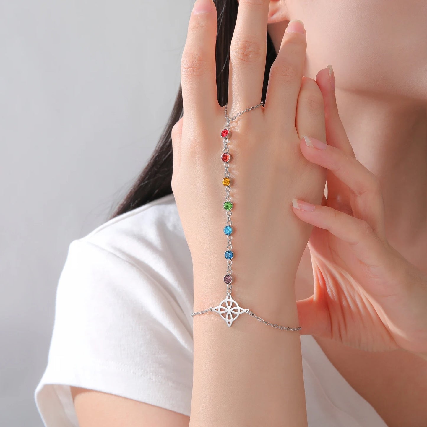 Bracelet bague porte bonheur