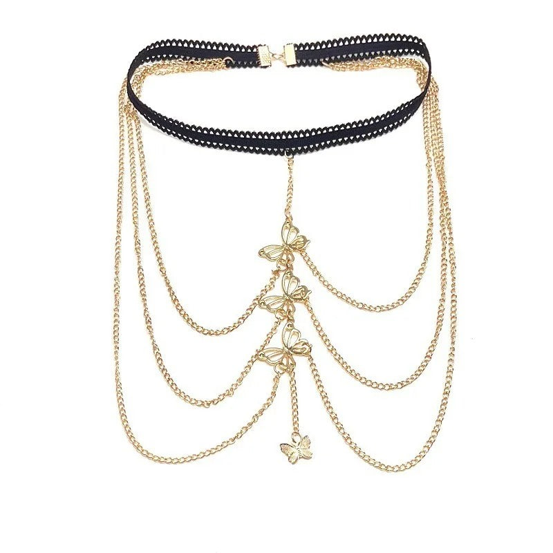 Chaine de cuisse avec pendentifs insectes