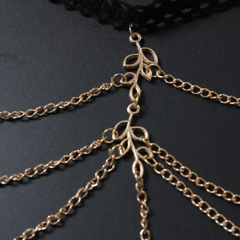 Chaine de cuisse avec grande perle blanche