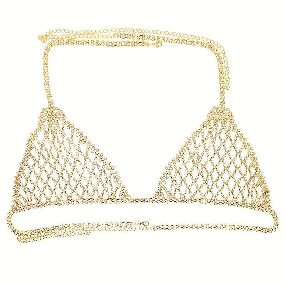 Chaine de corps soutien-gorge en strass