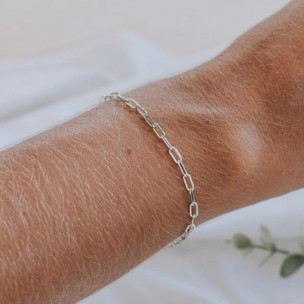 Silver fine chain bracelet