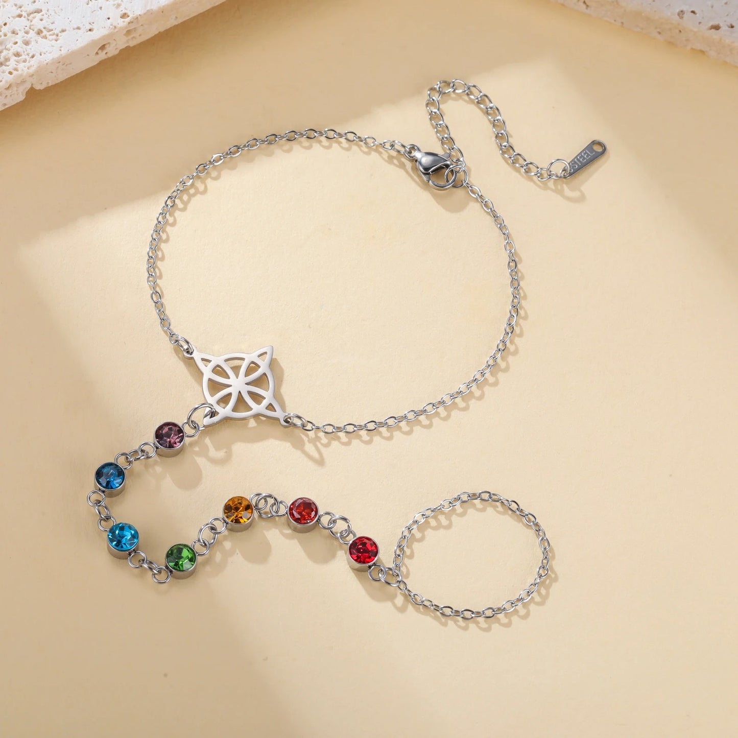 Bracelet bague porte bonheur