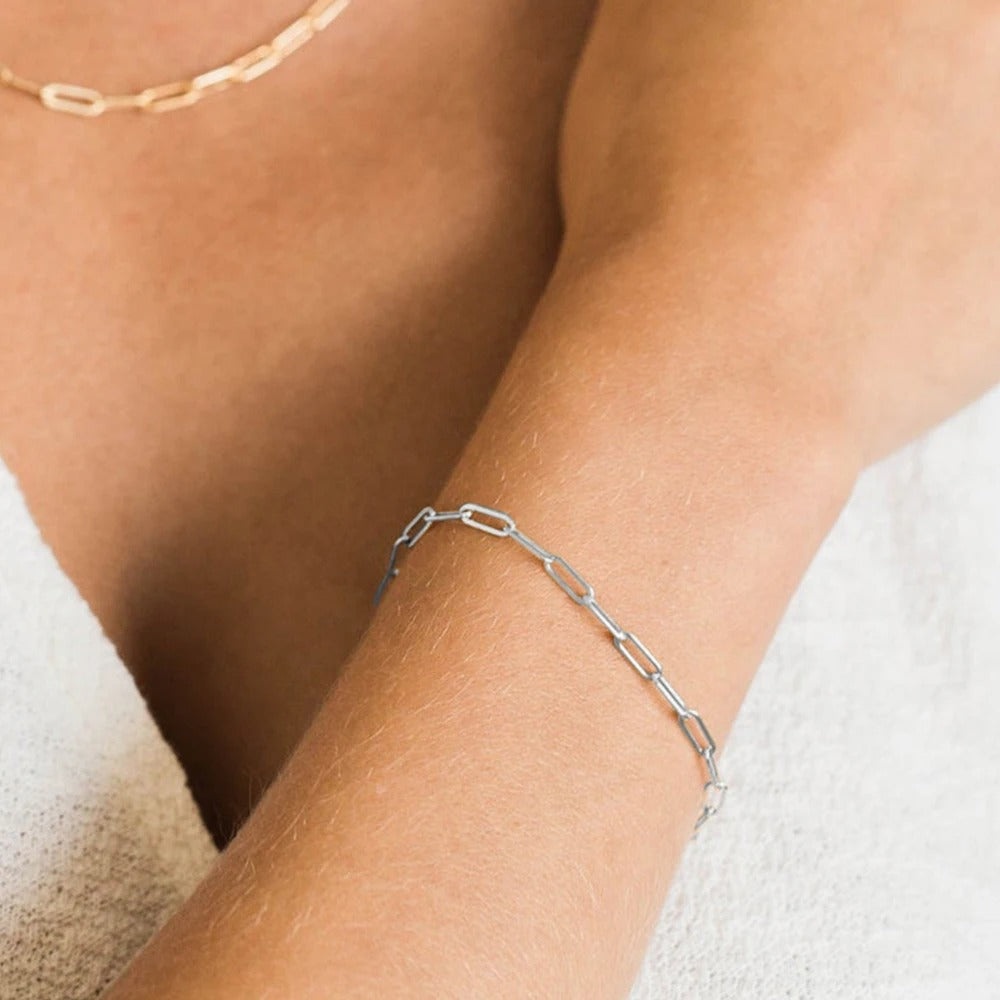 Silver fine chain bracelet