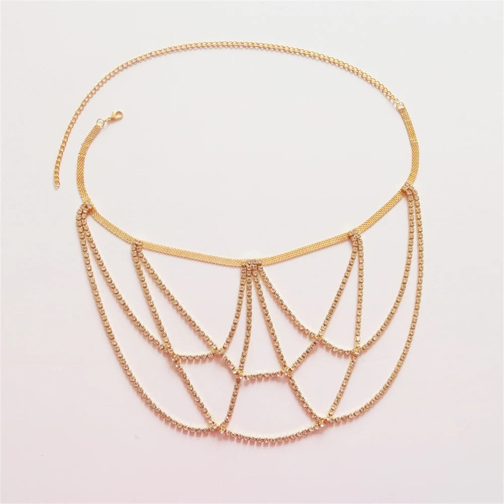 Chaine de cuisse en strass scintillant