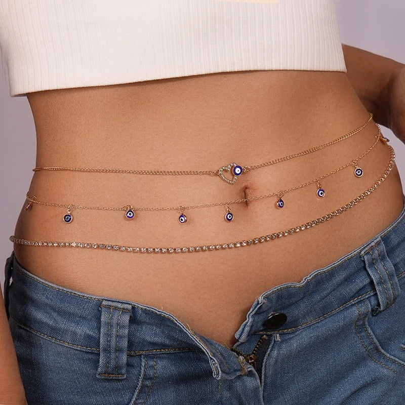 Chaine de taille dorée avec oeil