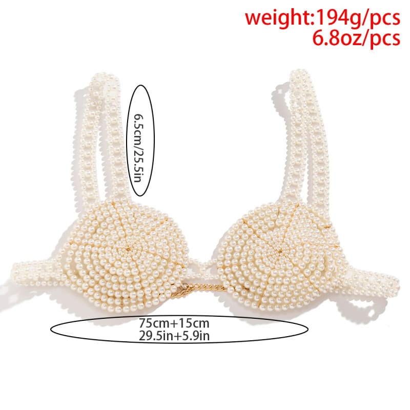 Soutien gorge avec perles blanches