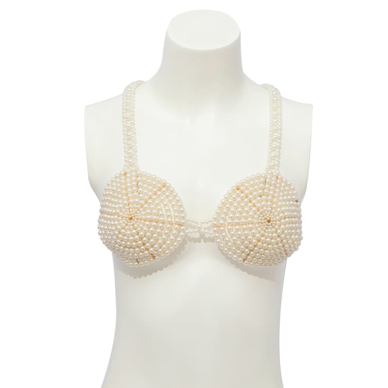 Soutien gorge avec perles blanches