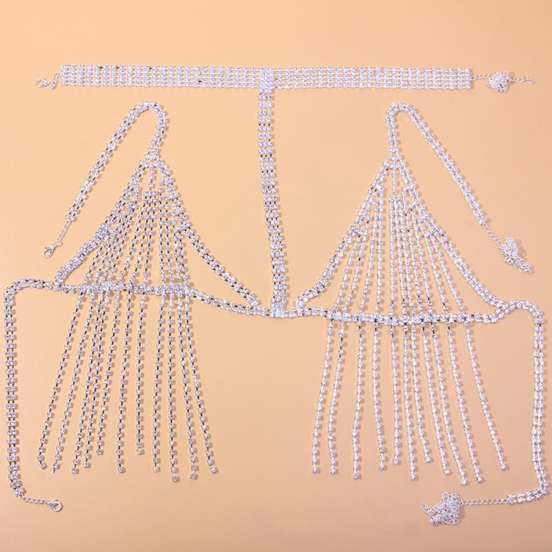 Soutien gorge strass avec collier épais