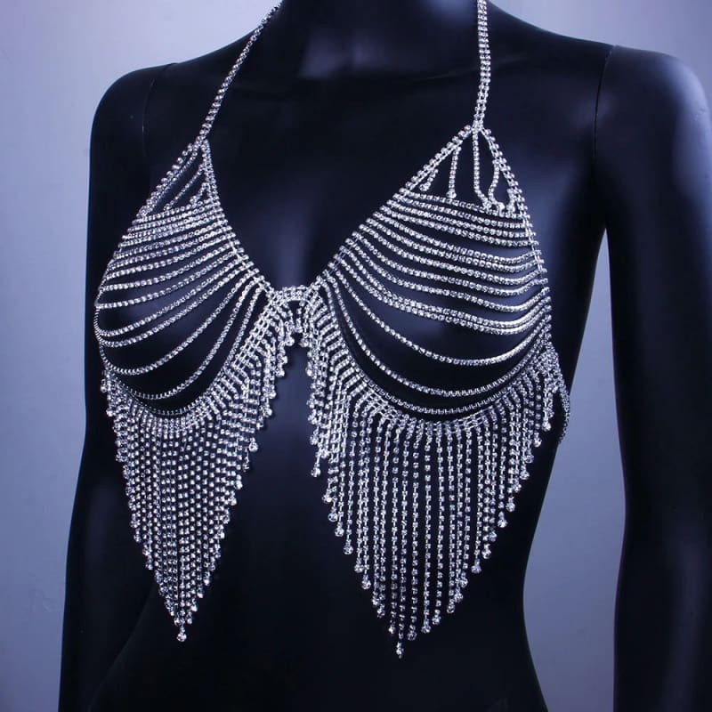 Soutien gorge strass en maille luxueux