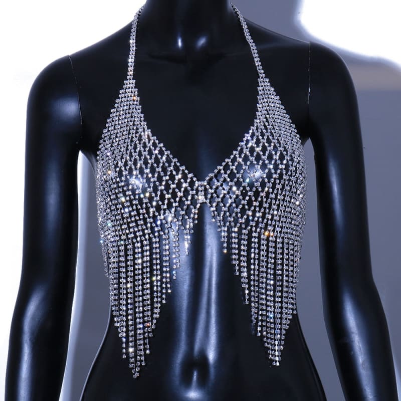 Soutien gorge strass en maille luxueux