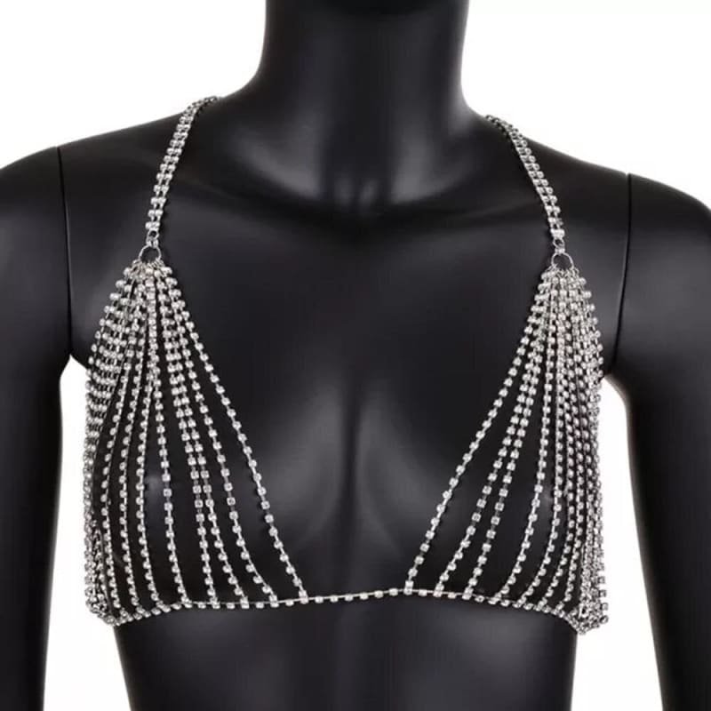 Soutien gorge strass séduisant - Plaqué argent