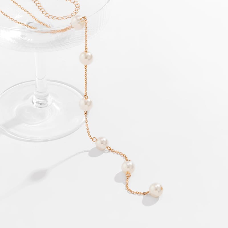 Bijou de poitrine collier avec perles pendantes