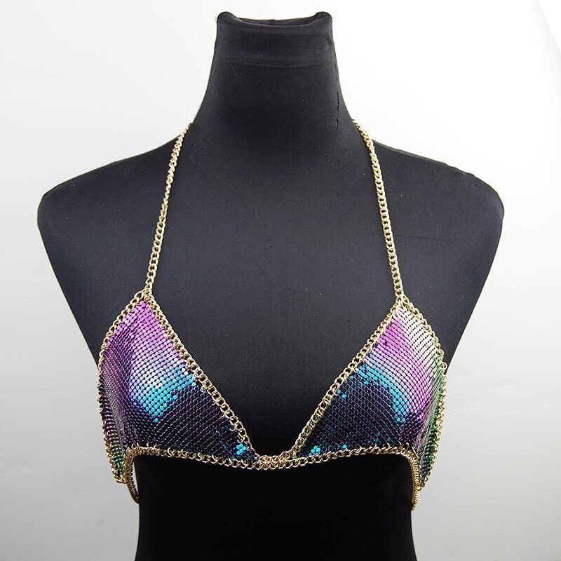 Bijou de seins soutien gorge en métal - Couleur mélangée