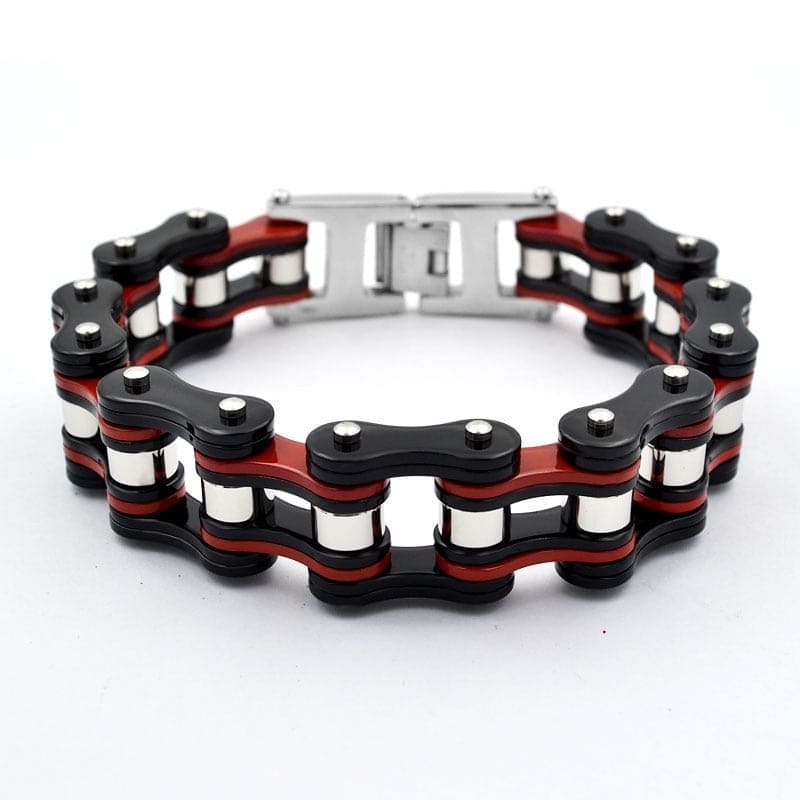 Bracelet chaine de moto enfant - Noir/Rouge