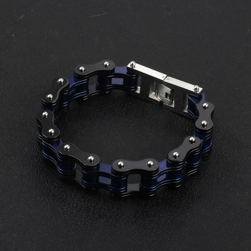 Bracelet chaine moto bleu