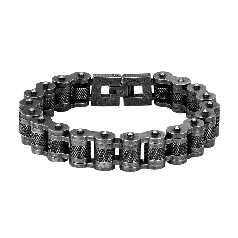 Bracelet chaine moto noir - 13MM / 19.5cm