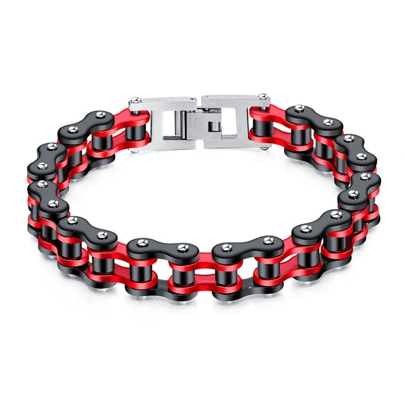 Bracelet chaine moto rouge - 83553
