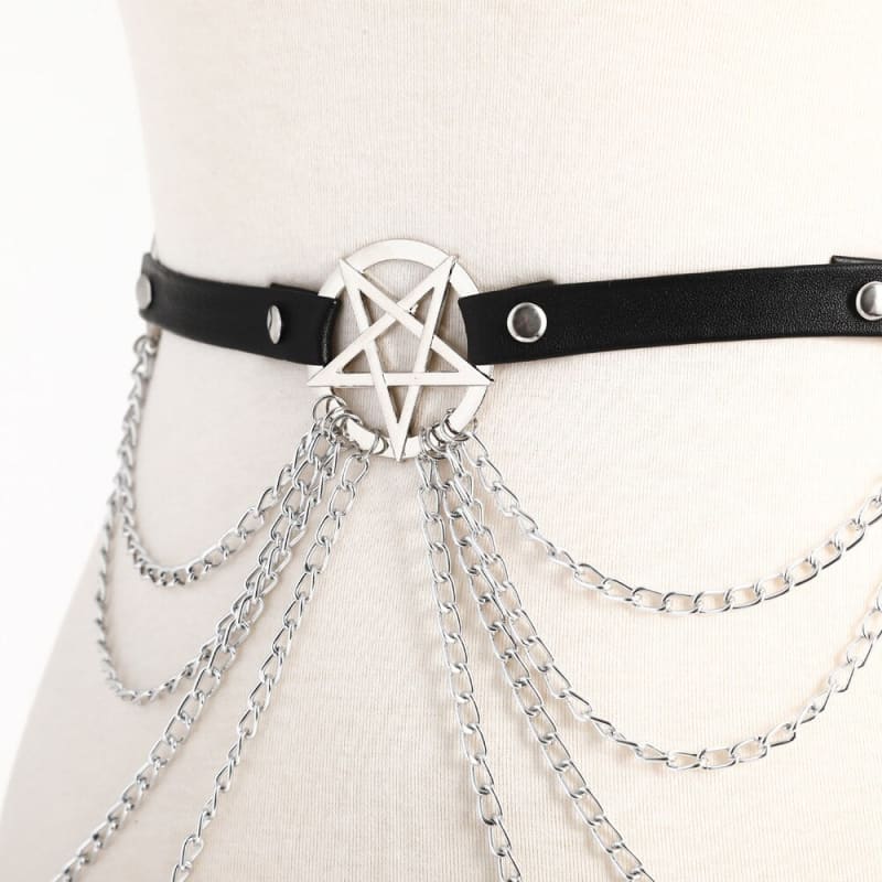 Ceinture harnais en cuir gothique