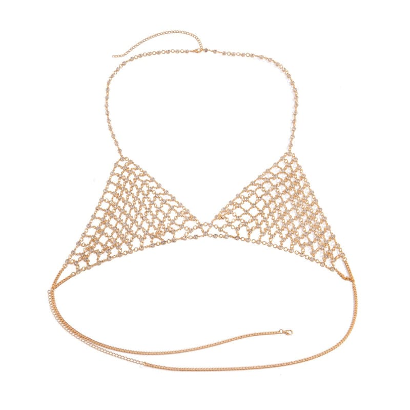 Chaine de corps soutien-gorge en strass