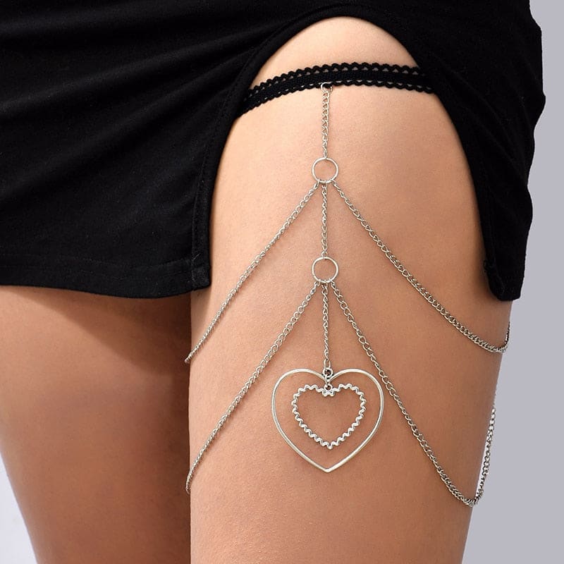 Chaine de cuisse avec pendentif coeur