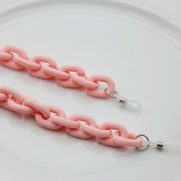 Chaine lunette acrylique - matte pink