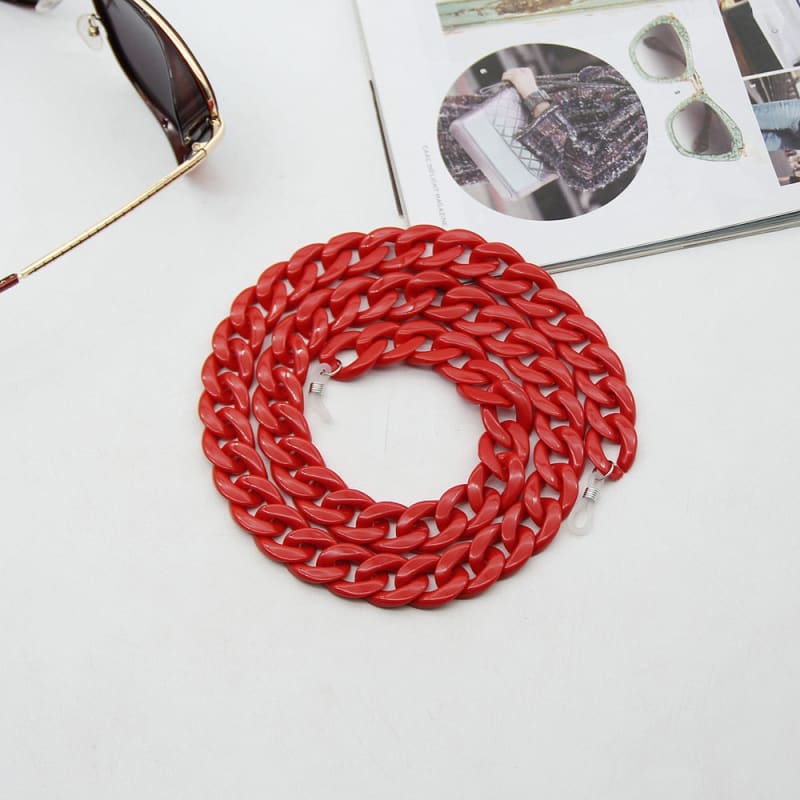 Chaine lunette grosse maille - red as photo