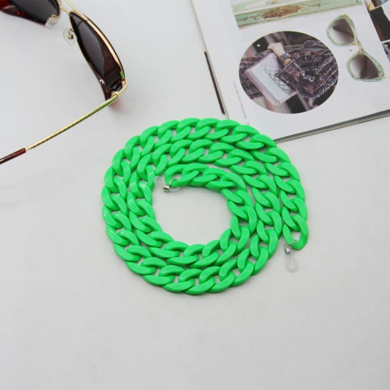 Chaine lunette grosse maille - neon green as photo