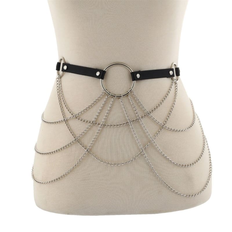 Harnais cuir ceinture avec chaines pendantes