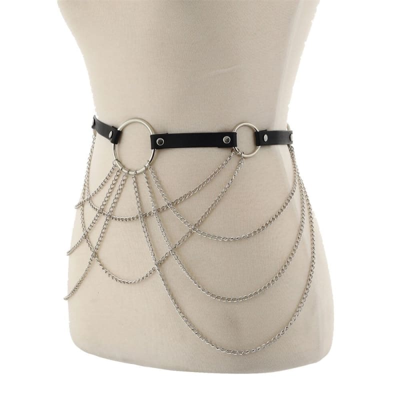 Harnais cuir ceinture avec chaines pendantes